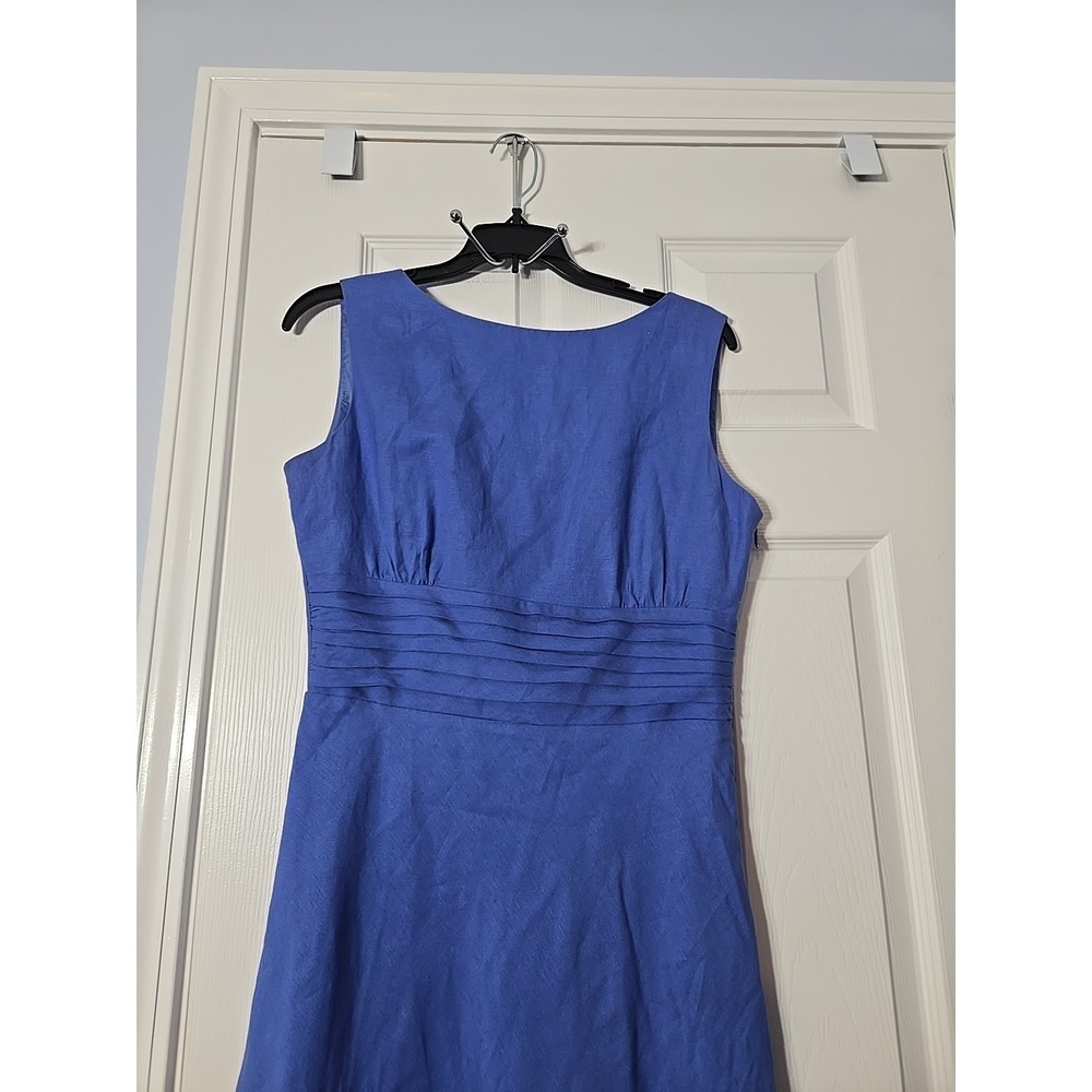 Positive Attitude Womens Maxi Dress Size 6 Linen Blend Blue Sleeveless